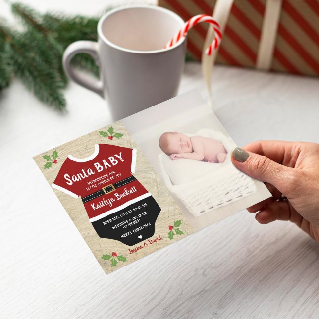 Santa Baby | Photo Christmas Birth Announcement (Creator Uploaded)