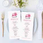 Santa Baby Pink Snowy Santa Hat Baby Shower Food Menu<br><div class="desc">This is a Santa Baby Pink Snowy Santa Hat Baby Shower Food menu.</div>