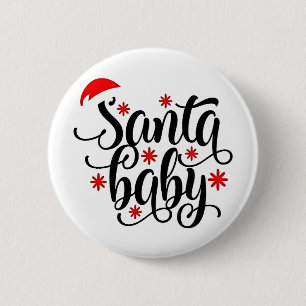 Santa Baby Pregnancy Announcement Christmas Santa 2 Inch Round Button