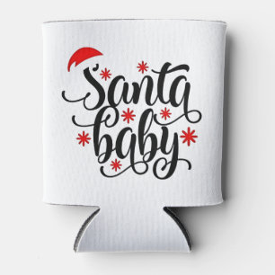 Santa Baby Pregnancy Announcement Christmas Santa Can Cooler