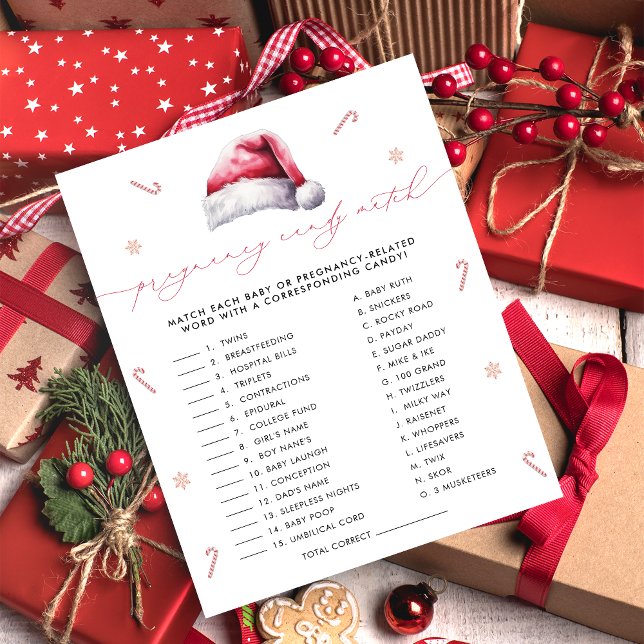 Santa Baby Pregnancy Candy Bar | Baby Shower Game  (Creator Uploaded)