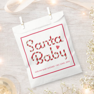 Santa Baby Red Christmas Baby Shower Favour Bag