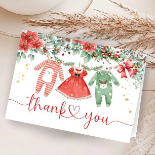 Santa Baby Shower Folded Thank You Card