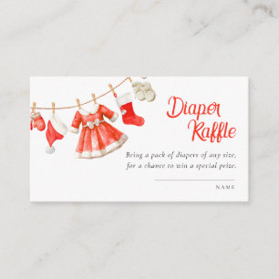 Santa Baby Shower Girl Diaper Raffle Enclosure Card