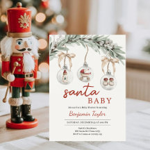 Santa Baby Shower Invitation | Christmas Ornament