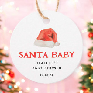 Santa Baby Vintage Winter Baby Shower Favour Tags