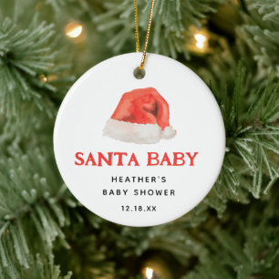 Santa Baby Vintage Winter Baby Shower Gifts Ceramic Ornament