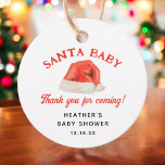 Santa Baby Vintage Winter Baby Shower Thank You Favour Tags<br><div class="desc">Santa Baby Vintage Winter Baby Shower Invitation Favour Tags</div>