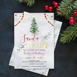 "Santa Baby" Watercolor Christmas Tree Baby Shower<br><div class="desc">Celebrate in style with these sweet and very trendy real foil pressed baby shower invitations. This design is easy to personalize with your special event wording and your guests will be thrilled when they receive these fabulous invites.</div>