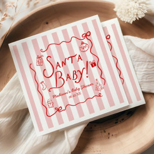 Santa Baby! Whimsical Christmas Baby Shower Napkin