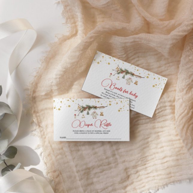 Santa Baby Winter baby shower Diaper Raffle Ticket Enclosure Card (Creator Uploaded)
