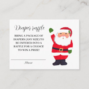 Santa Baby Winter Red Diaper Raffle Baby Shower Enclosure Card