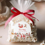 Santa Baby Winter Wonderland Baby Shower Classic Round Sticker<br><div class="desc">Add a festive touch to your baby shower with these adorable 'Santa Baby Winter Wonderland' round stickers. Featuring a charming holiday design, these stickers are perfect for sealing envelopes, decorating favours, or adding a playful detail to your party decor. Easily customizable to match your celebration, they bring a magical winter...</div>