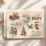 Santa Baby Woodland Winter Christmas Baby Shower Invitation<br><div class="desc">Invite your loved ones to a cozy and charming celebration with our "Woodland Winter Christmas" Baby Shower Invitation. Designed to capture the serene beauty of a winter forest and the festive spirit of Christmas, this invitation is perfect for a heartwarming baby shower. Features: Enchanting Design: The invitation features a picturesque...</div>