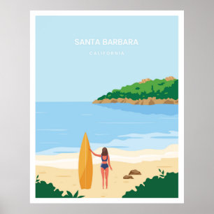 Santa Barbara beach Poster