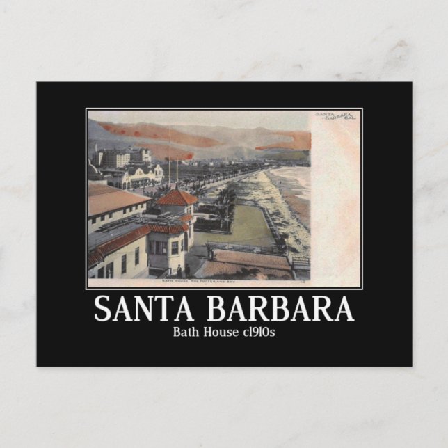 Santa Barbara CA Panorama View 1910s Postcard (Front)