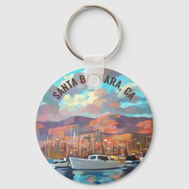 Santa Barbara, CA, USA Keychain (Front)