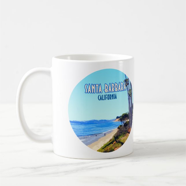 Santa Barbara California Butterfly Beach Montecito Coffee Mug (Left)