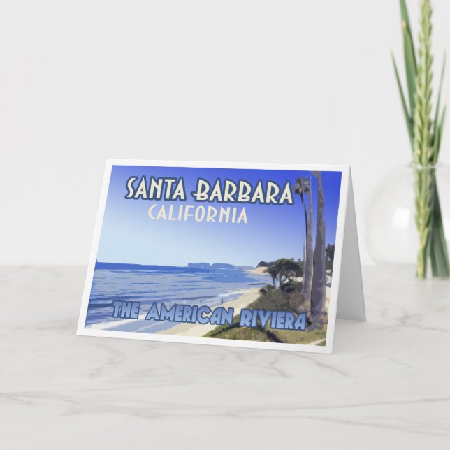 Santa Barbara California Butterfly Beach Souvenir Card (Front)