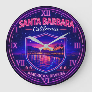 Santa Barbara California Coastal Large Clock