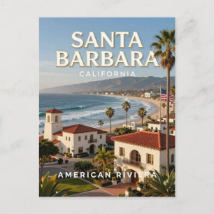 Santa Barbara California Coastal Travel Postcard