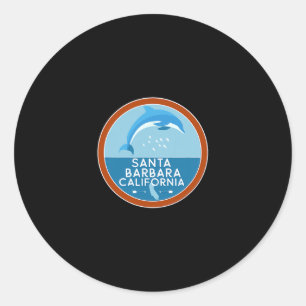 Santa Barbara California Dolphin Ca Vacation Souve Classic Round Sticker