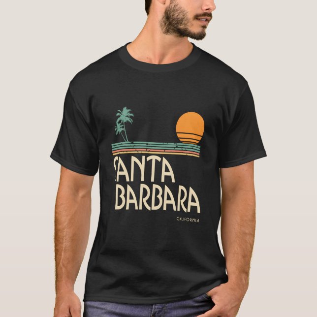 Santa Barbara California Palms T-Shirt (Front)
