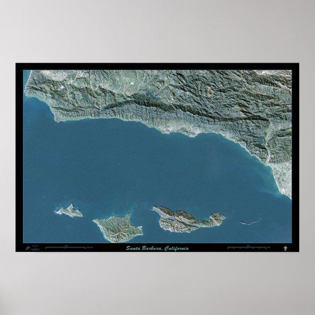 Santa Barbara, California satellite poster (Front)
