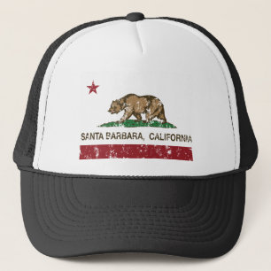santa barbara california state flag trucker hat
