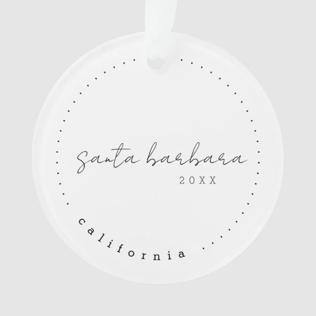 Santa Barbara, California Travel USA Simple Ornament (Front)