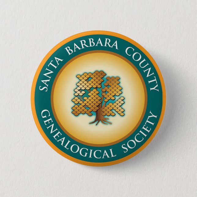 Santa Barbara Genealogical Society Button / Pin (Front)