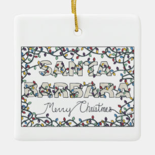 Santa Barbara Lights  Ceramic Ornament