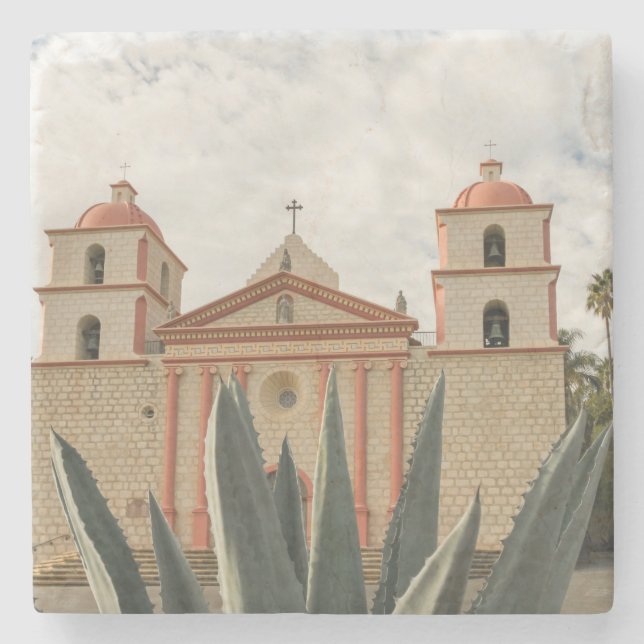 Santa Barbara Mission Stone Coaster (Front)