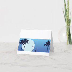 Santa Barbara Moonrise Customizable Notecard