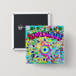 Santa Barbara Mystic Dance 2 Inch Square Button