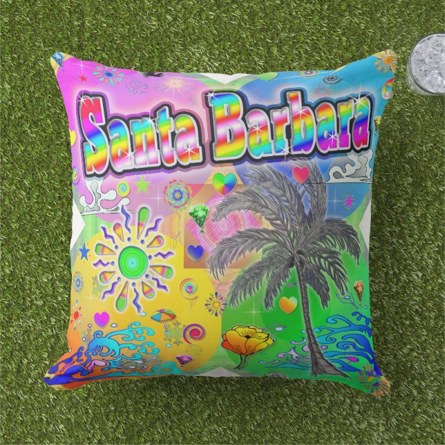 Santa Barbara Quadro Seasons Mug Outdoor Pillow (Grass)
