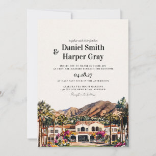Santa Barbara Watercolor Wedding Destination Invitation