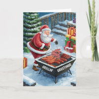 Santa Barbecue Christmas Card