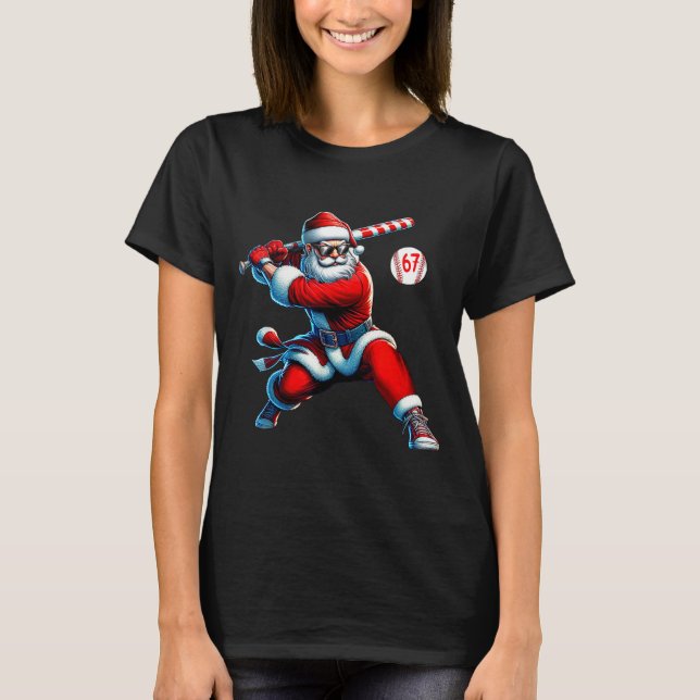 Santa Baseball Six Seven 6 7 Meme Christmas Men Bo T-Shirt (Front)