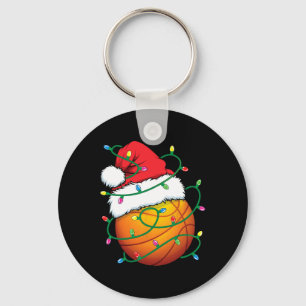 Santa Basketball Sports Ball Men Boys Christmas Xm Keychain