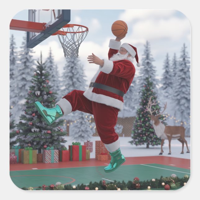 Santa Basketball Sticker (Front)