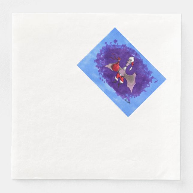 Santa Bat dinner paper napkins (Front)