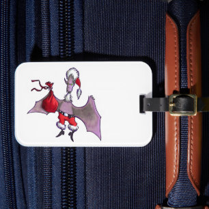 Santa Bat horizontal luggage tag