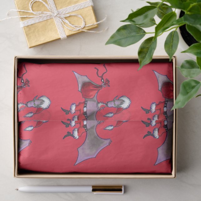 Santa Bat red tissue paper medium (Gift)