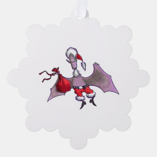 Santa Bat snowflake paper ornament Card