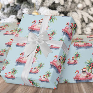 Santa Beach Christmas Wrapping Paper