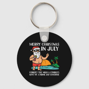 Santa Beach Merry Christmas In July Forget Milk Co Keychain