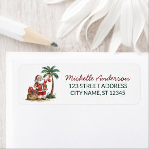 Santa Beach tropical Hawaiian Palm Return Address