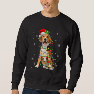 Santa Beagle Christmas Tree Xmas Pajama Dog Sweatshirt