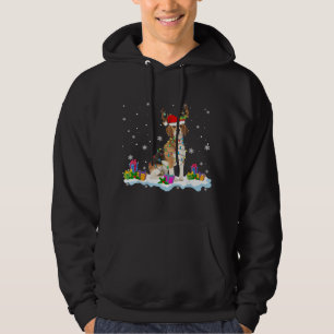 Santa Beagle Funny Lights Santa Reindeer Dog Lover Hoodie
